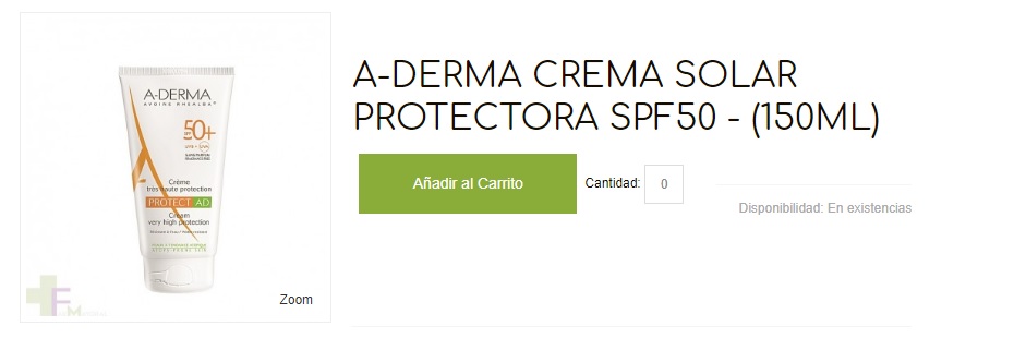 A-DERMA CREMA SOLAR PROTECTORA SPF50
